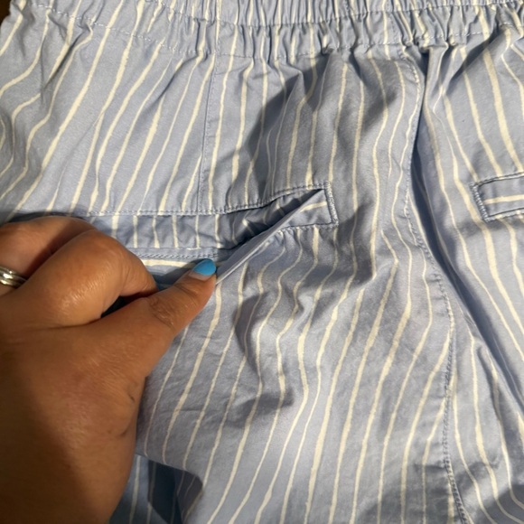 Marimekko x Uniqlo Elastic Waist High Rise Striped Pants Blue White Sz S Casual - Picture 15 of 15